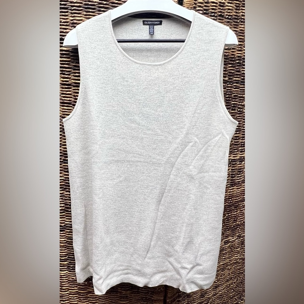 Eileen Fisher Light Cream Knit Top- 100% Wool, Large